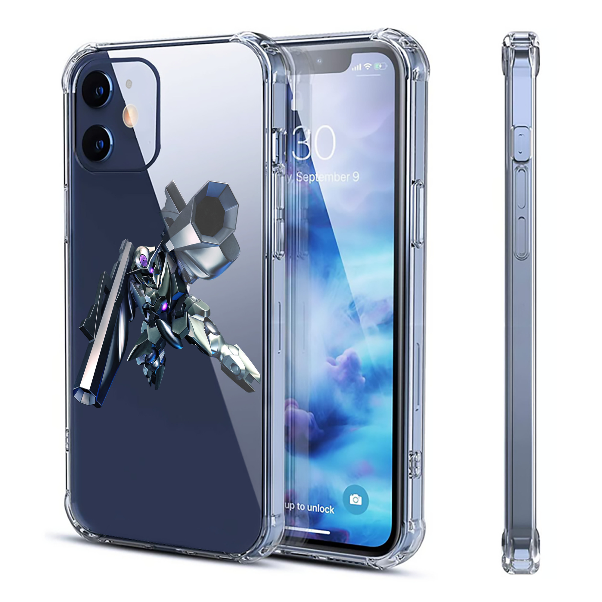 （画像用） 機動戦士ガンダム Mobile Suit Gundam 【iPhone 12シリーズ対応】透明スマホケース（クリアソフトケース）